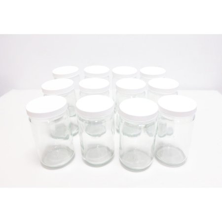 Wheaton Valu-Bulk Box Of 12 Straight Sided Clear Glass 32Oz Jar W216923